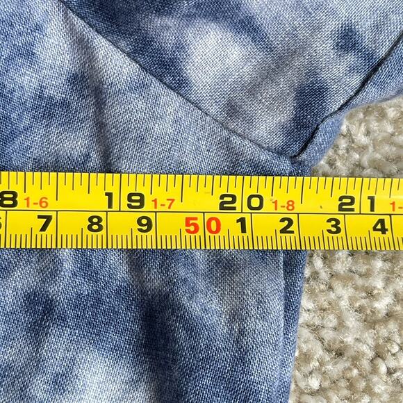 J Jill 3/4 Sleeves 100% Linen Shift Dress 10 Blue Hawaiian Tropical Palm Floral - Picture 11 of 15